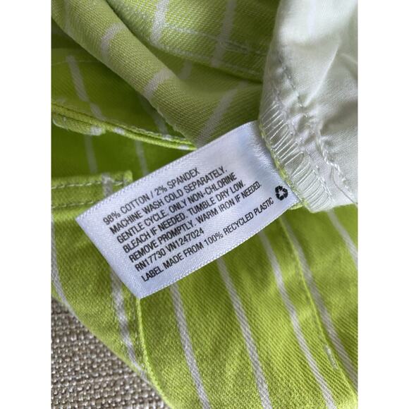 VICTOR GLEMAUD Women Straight Striped Jeans Lime Green & White Size 6 - Picture 6 of 7